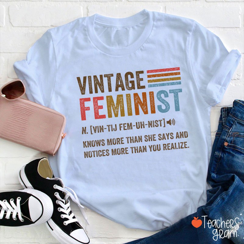 Vintage Feminist Teacher T-Shirt