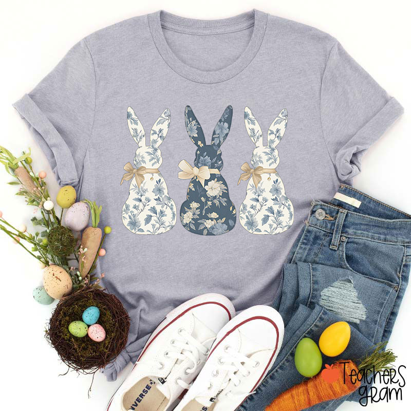 Coquette Bow Easter Bunny Teacher T-Shirt