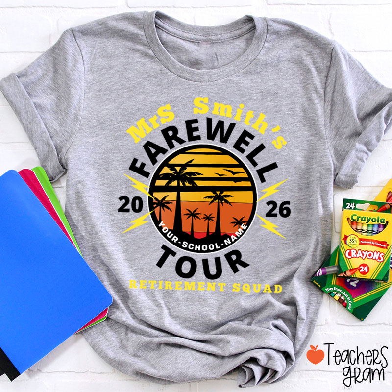 Personalized Teacher's Farewell Tour Retirement Squad Teacher T-Shirt
