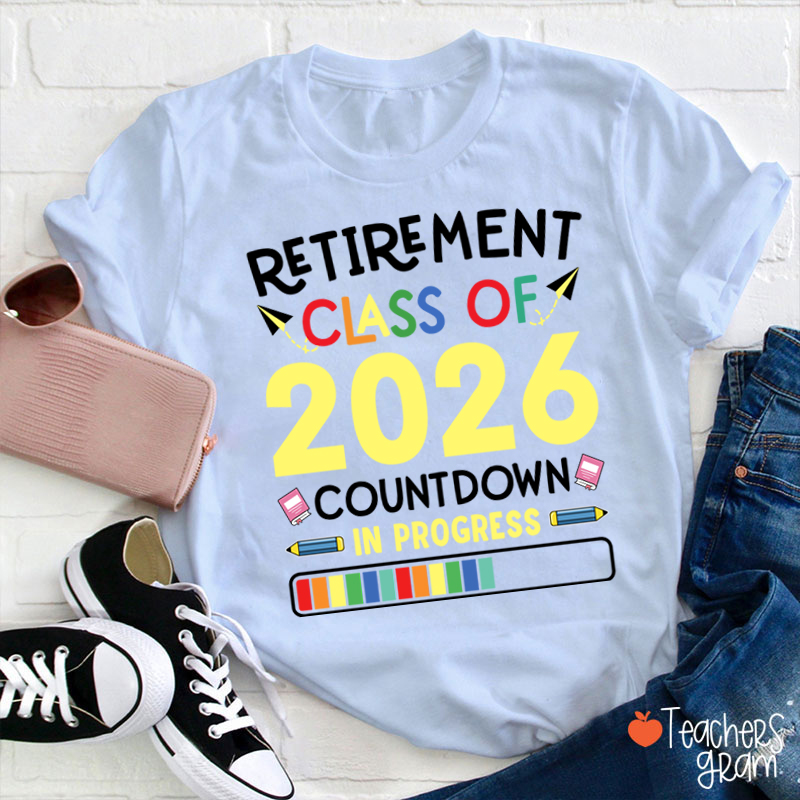 Personalized Countdown On Progress Retirement Teacher T-Shirt