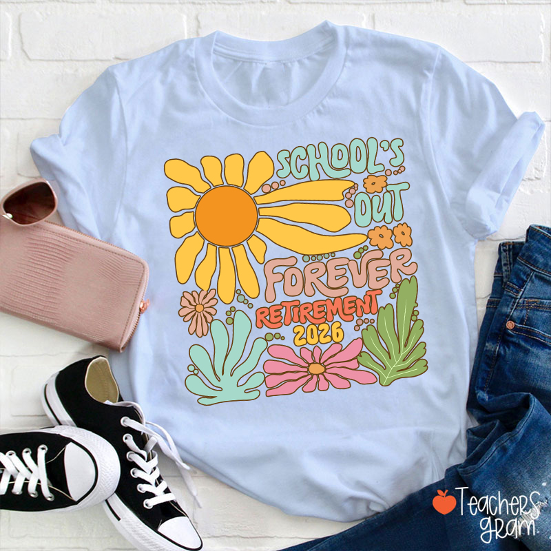 Personalized Colorful Sunflowers And Text Teacher T-Shirt