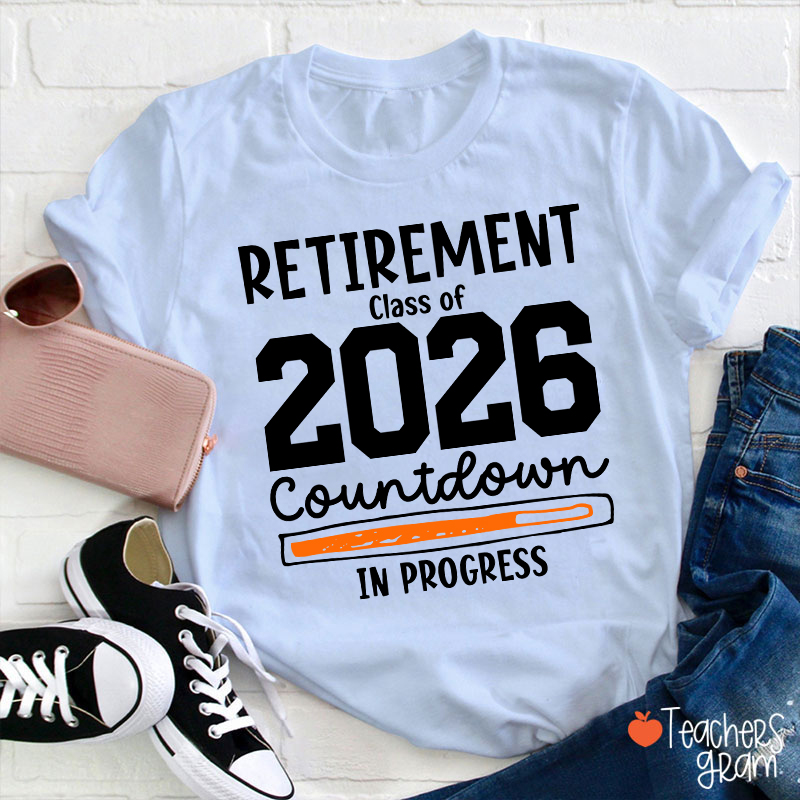 Personalized Year Retirement Countdown In Progress Teacher T-Shirt