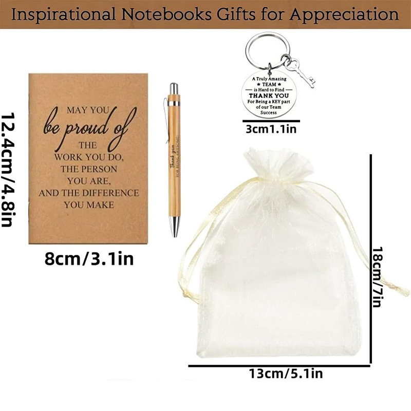 Inspirational Quotes Notebook Keychain Set