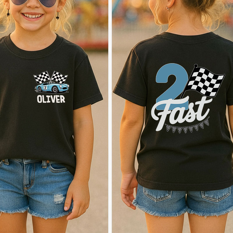 Personalized Two Fast Birthday Class Two Sided T-Shirt