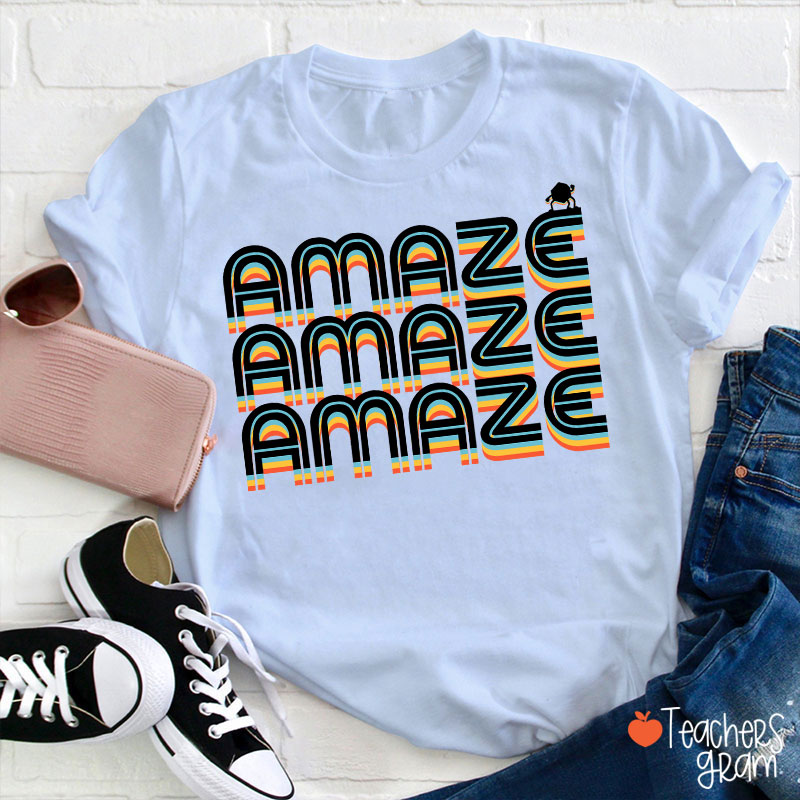 Amaze Rocky Rainbow Teacher T-Shirt