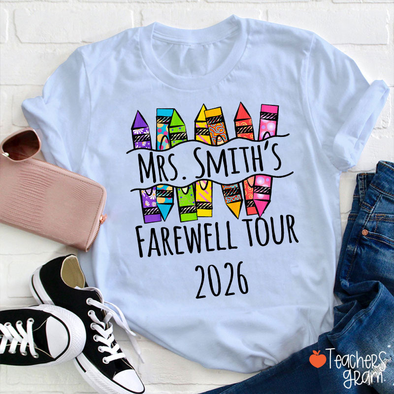 Personalized Farewell Tour Officially Retirement Teacher T-Shirt