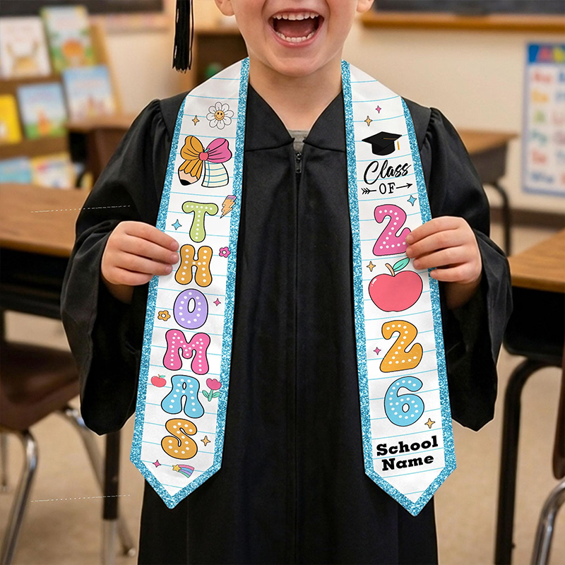 Personalized Name Kid Graduation Stole