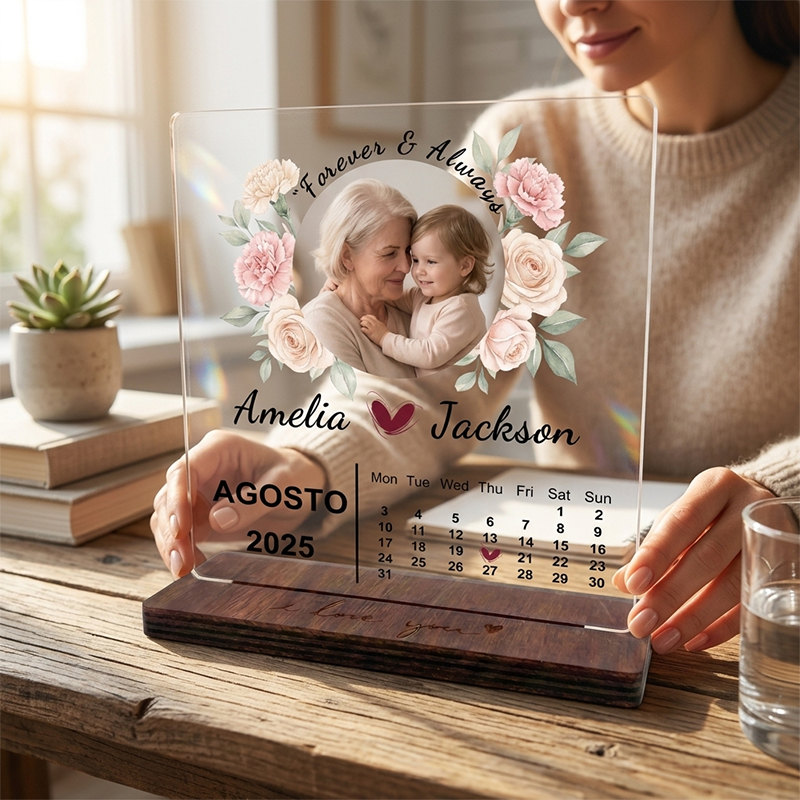 Personalized Photo Calendar Laser Acrylic Ornament