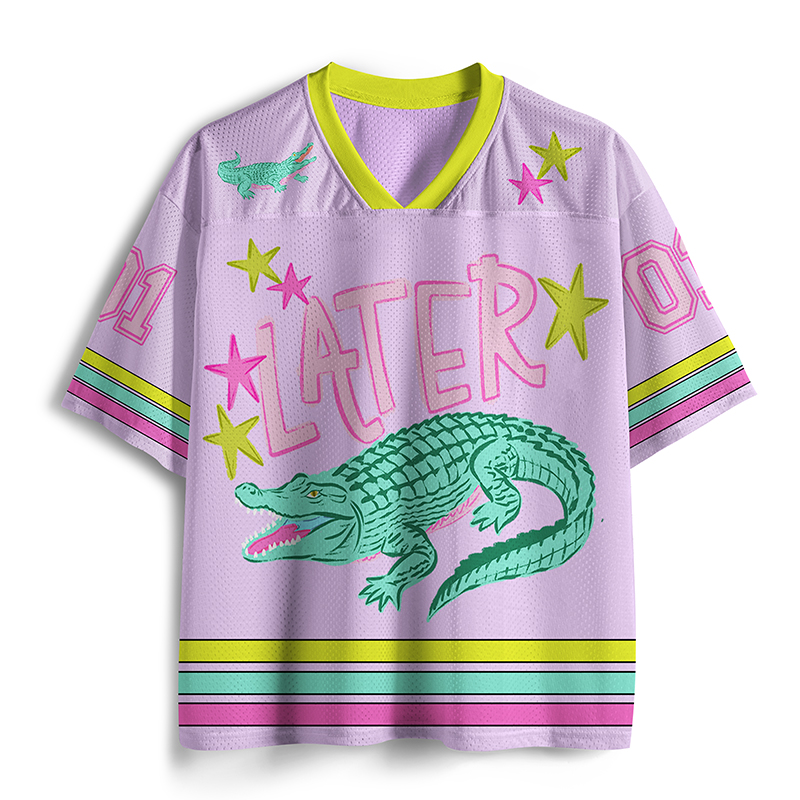 Later Gator After While Crocodile Teacher Mesh Jersey