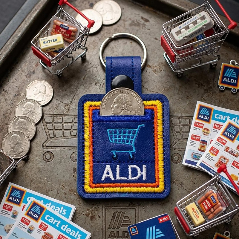 Shopping Cart Coin Keeper Teacher Keychain