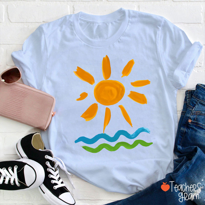 Hello Sunshine Summer Beach Teacher T-Shirt