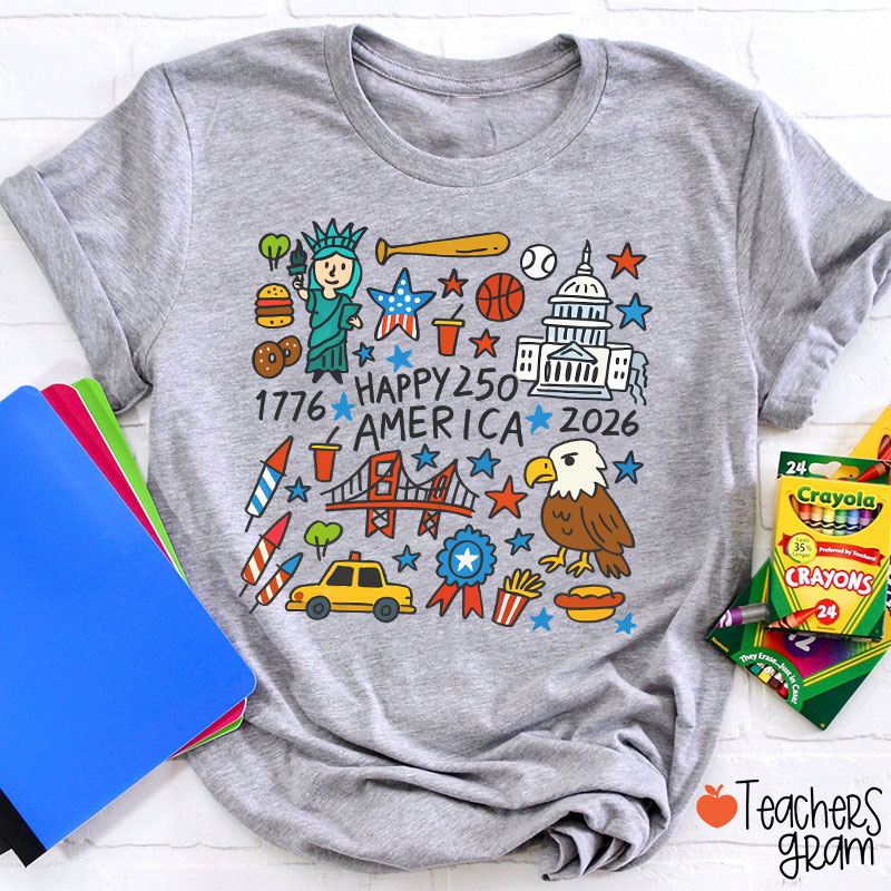  America 250th Anniversary Teacher T-Shirt