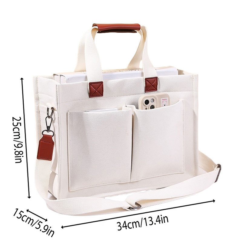 Personalized Name Teacher Multi-Pocket Canvas Bag