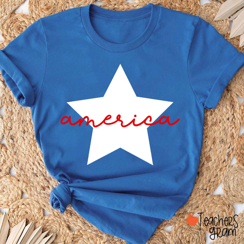 America Patriotic 4th Of July Teacher T-Shirt