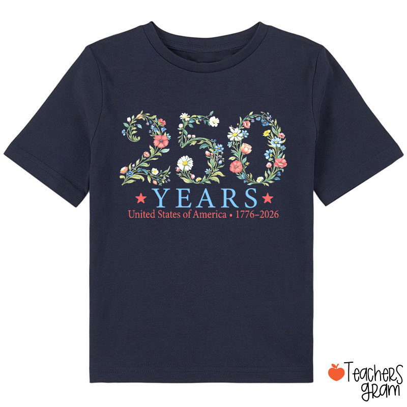 USA 250th Anniversary Floral Class T-Shirt