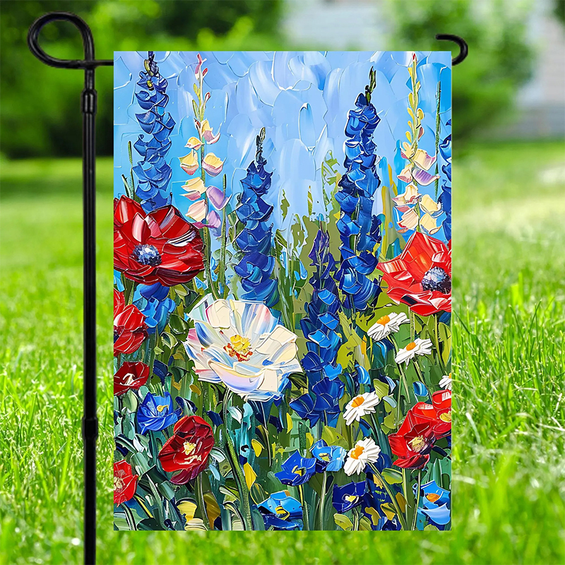 Patriotic Wildflower Teacher Garden Flag