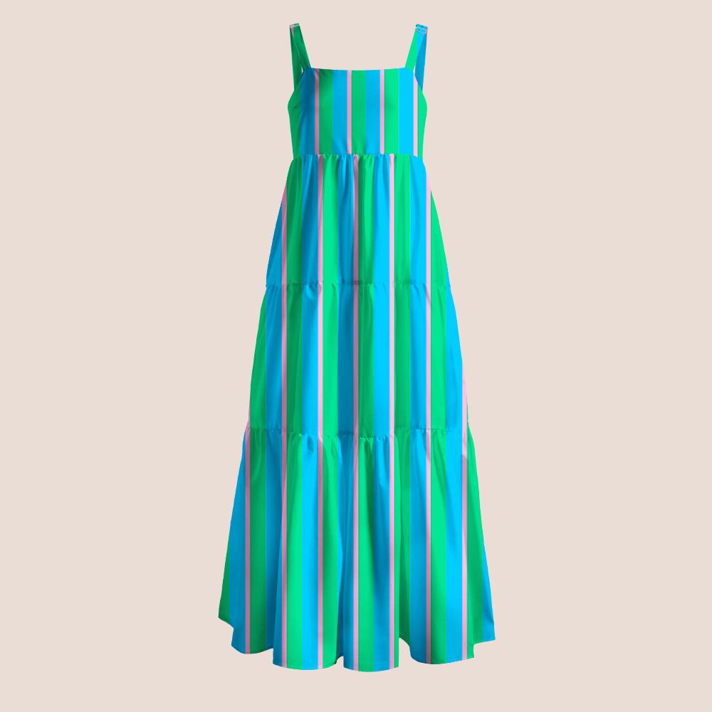 Bright Multicolor Stripe Teacher Slip Dress