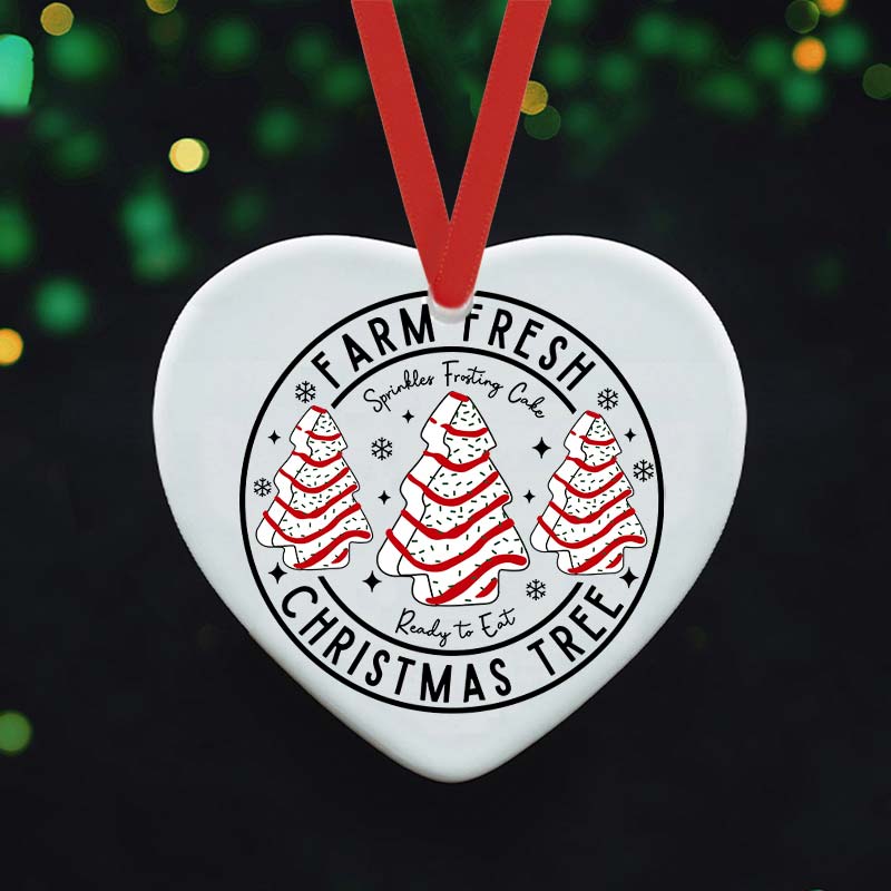 Farm Fresh Christmas Tree Teacher Ceramic Christmas Ornament