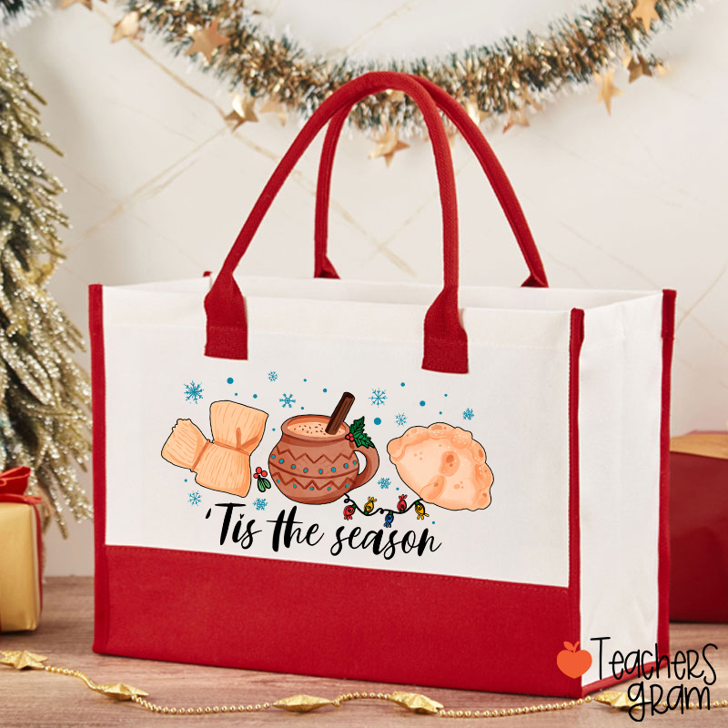 Tis The Season Feliz Navidad Spanish Teacher Cotton Tote Bag