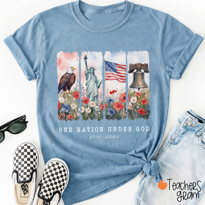 One Nation Under God 1776-2026 Teacher T-Shirt
