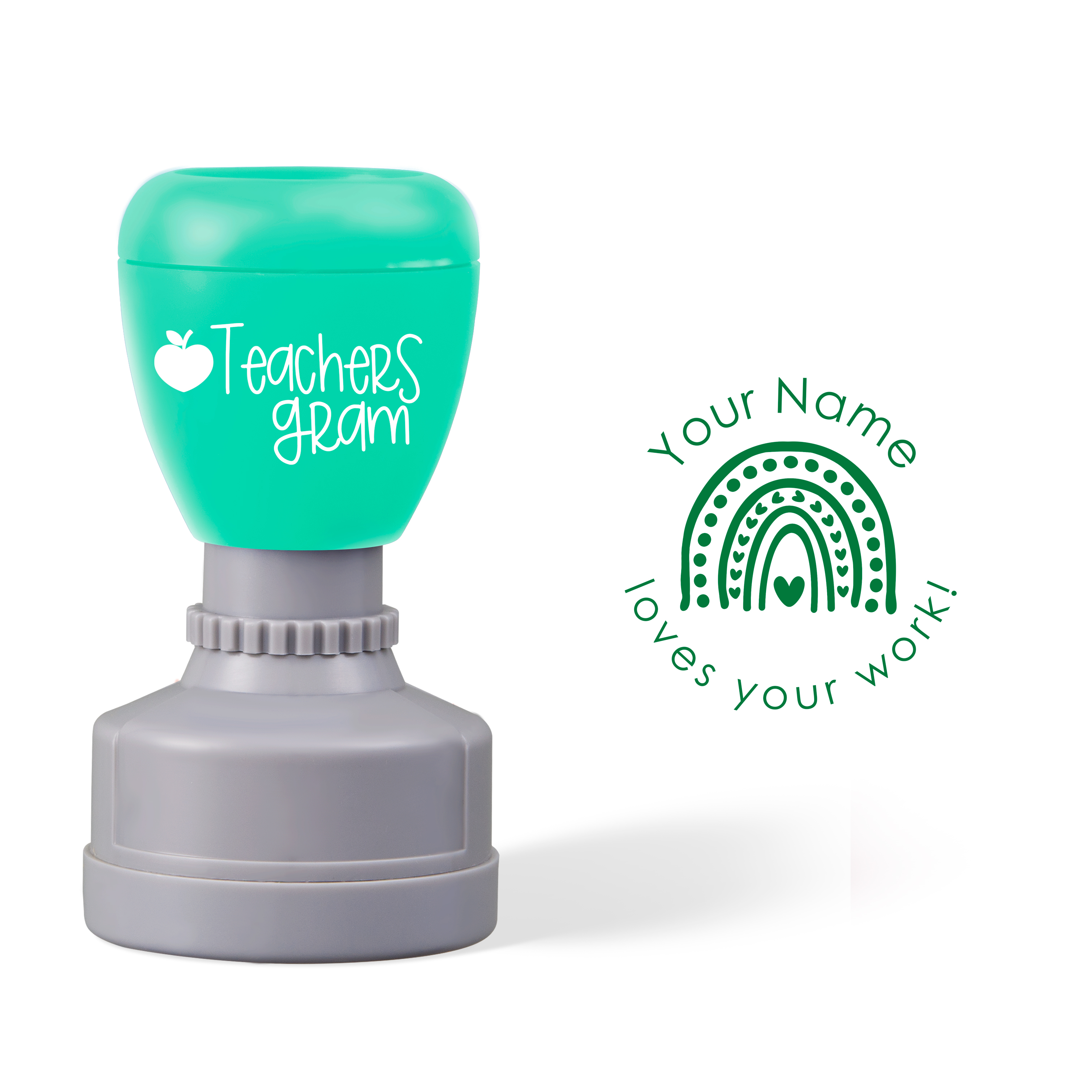 Personalized Loves Your Work Teacher Stamp