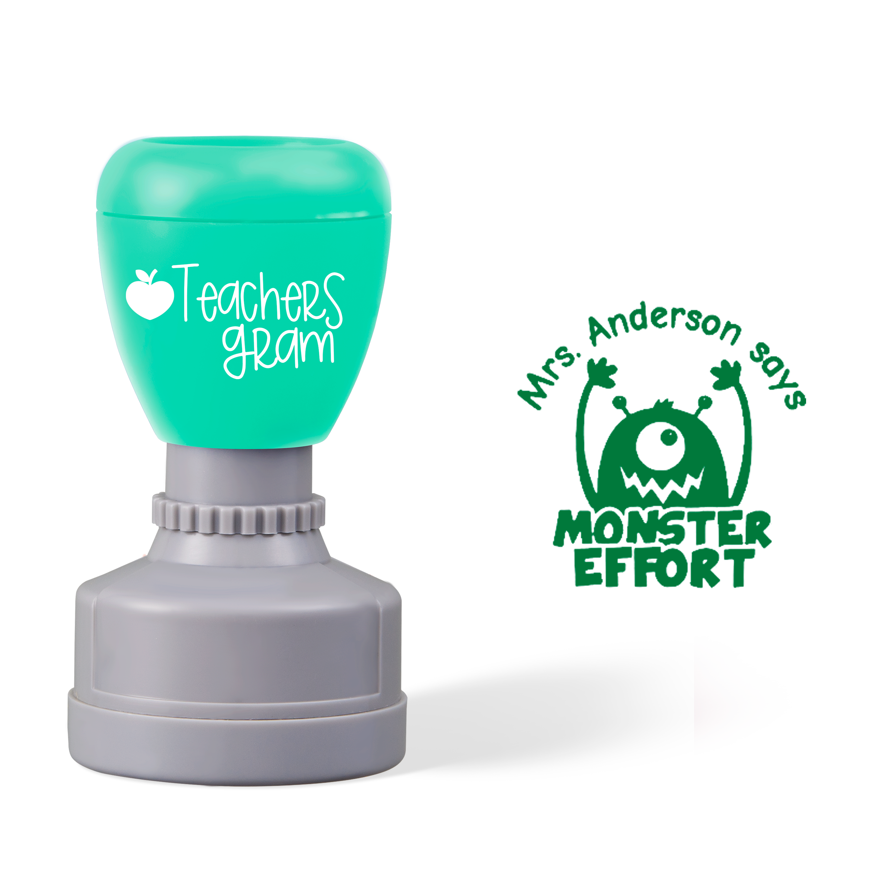 Personalized Says Monster Effort Teacher Stamp