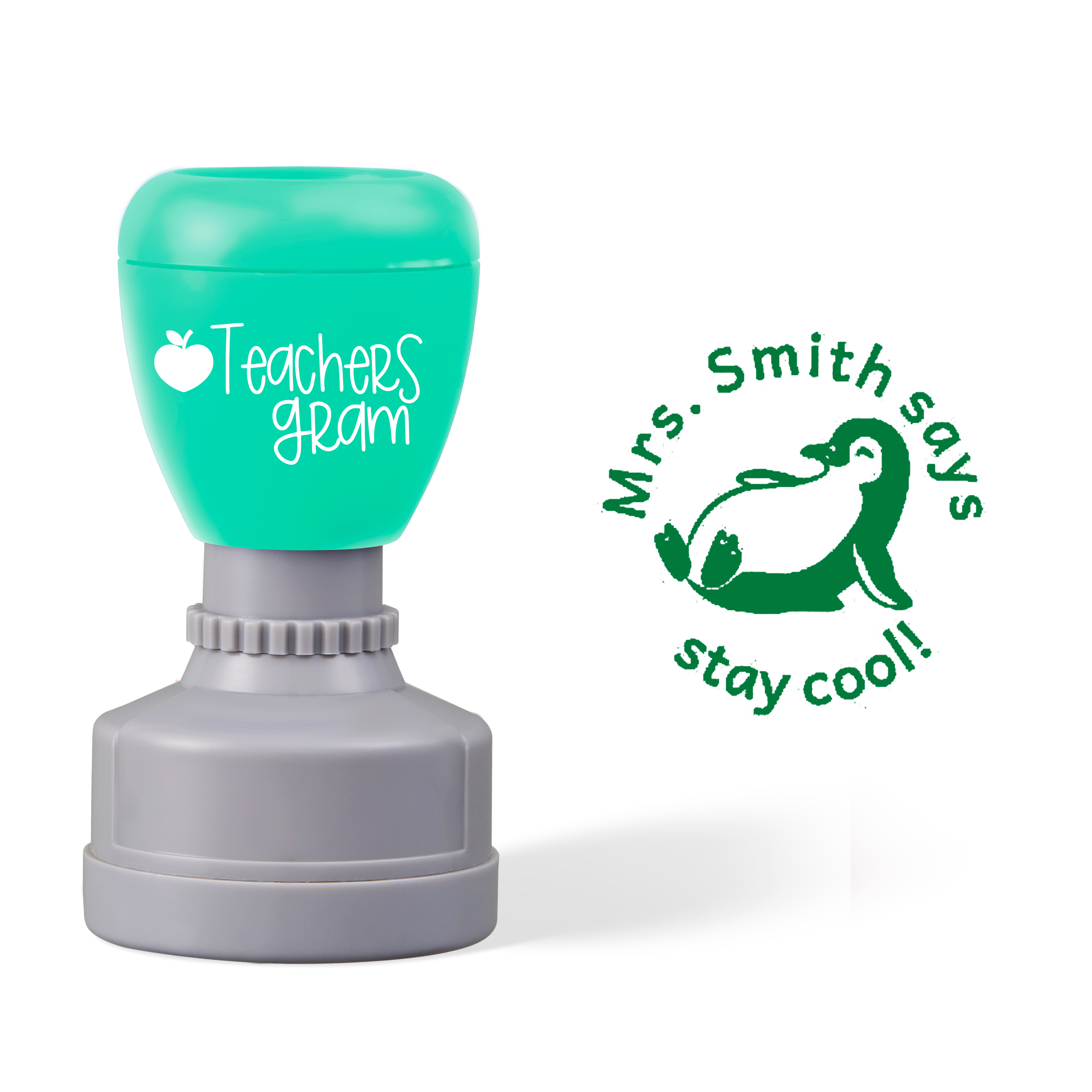 Personalized Name Says Stay Cool Teacher Stamp