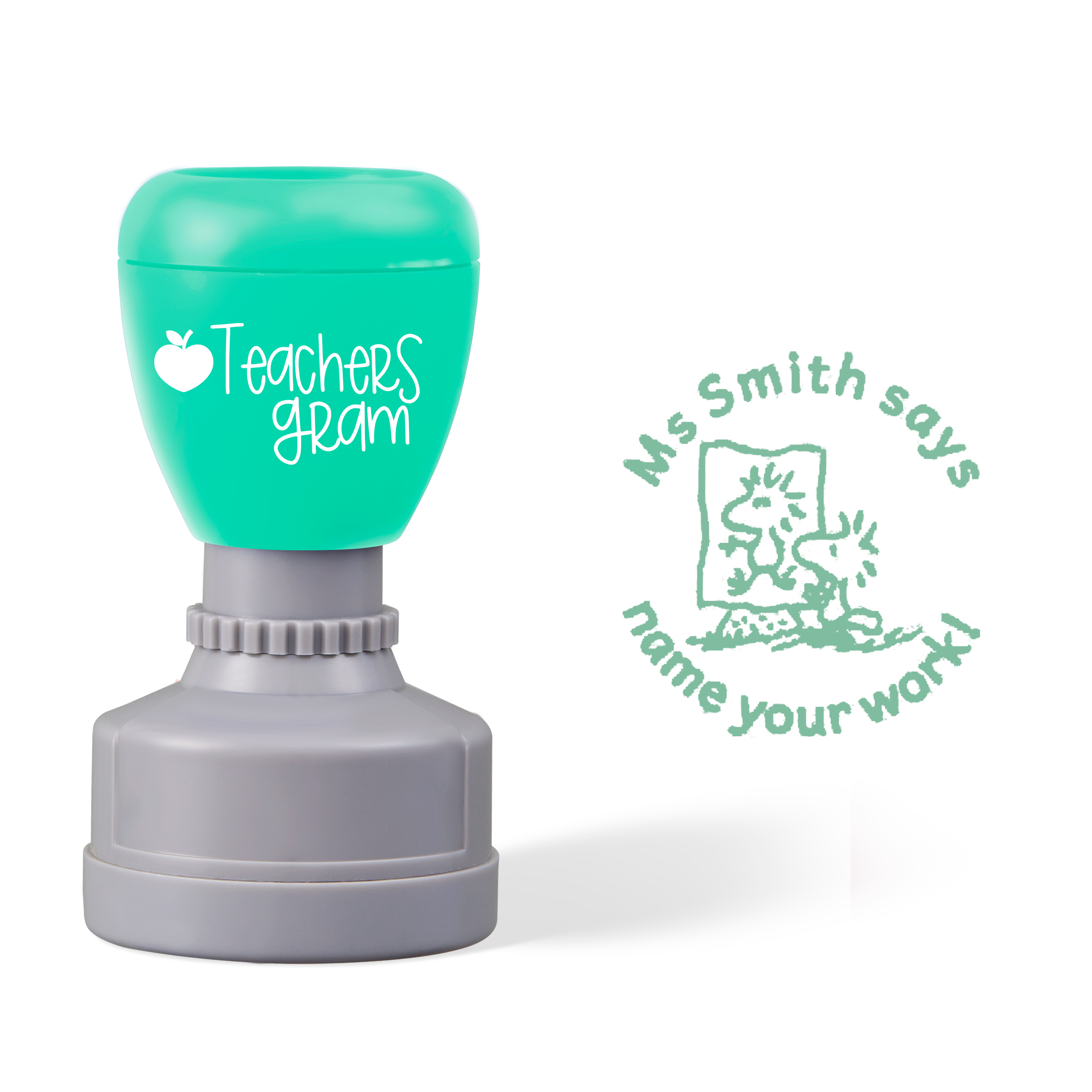 Personalized Name Says Name Your Work Teacher Stamp