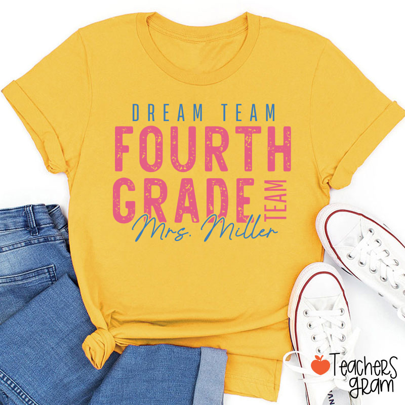 Personalized Grade School Supply Teacher T-Shirt