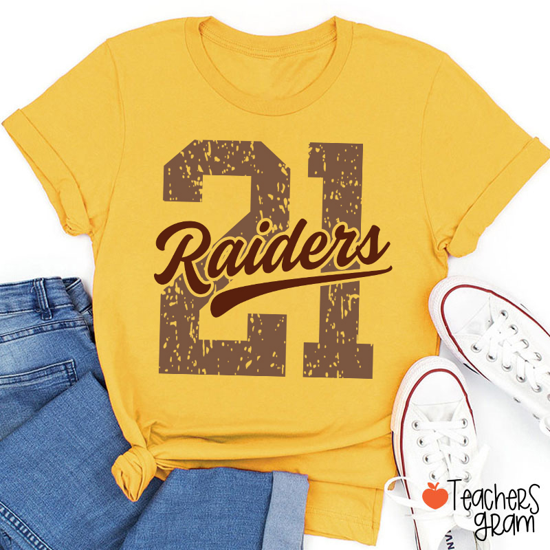 Personalized Vintage Distressed Number Team Name Mascot Teacher T-Shirt