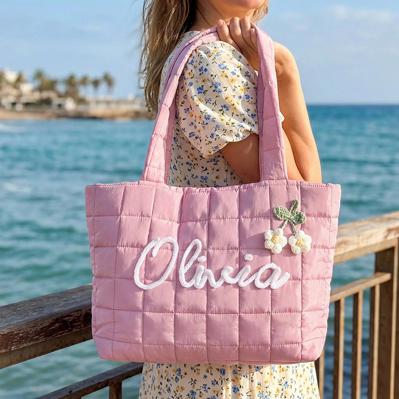 Personalized Embroidered Name Nylon Tote Bag