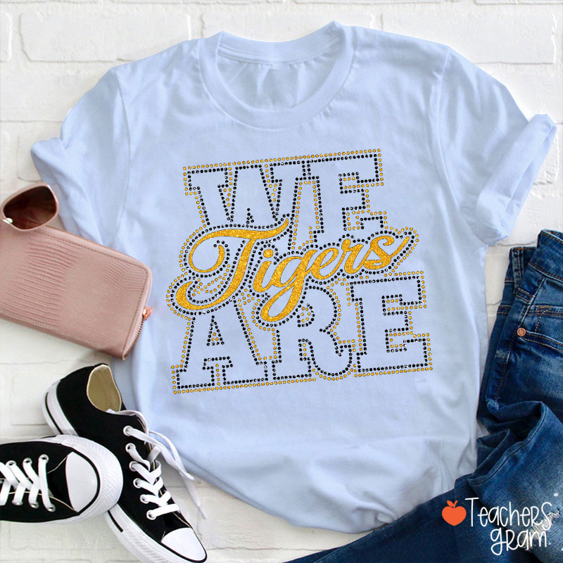 Personalized Mascot Rhinestone We Are Team Teacher T-Shirt