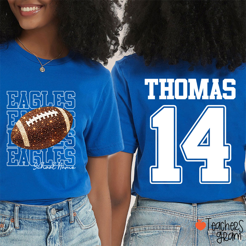 Personalized Team Name Number Sport Teacher Two Sided T-Shirt
