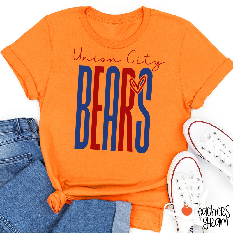 Personalized Mascot Heart Teacher T-Shirt