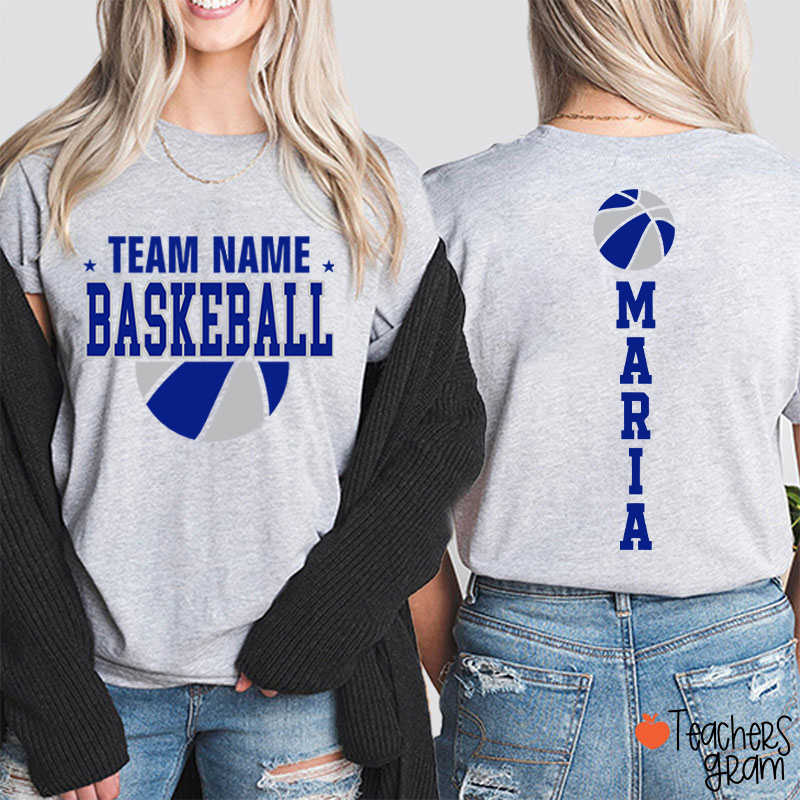 Personalized Mascot Sport Team Teacher Two Sided T‑Shirt