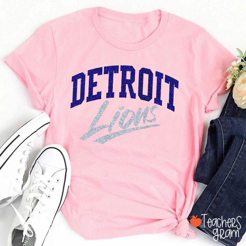 Personalized Mascot Retro Glitter Sport Fan Teacher T‑Shirt