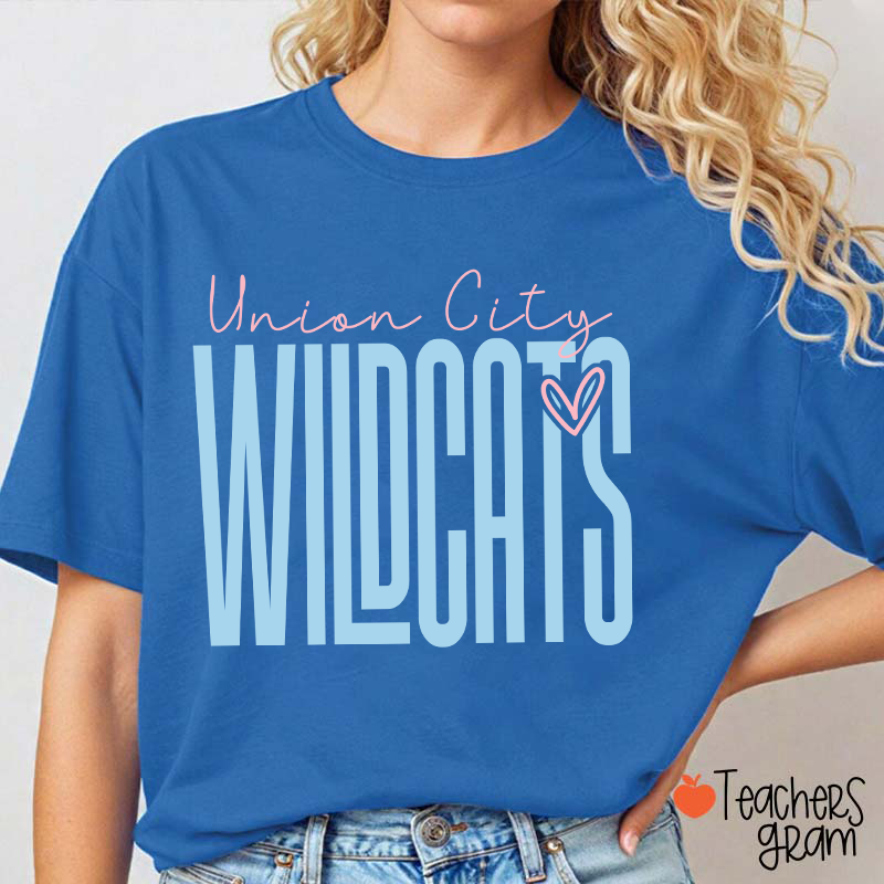Personalized Mascot Heart Teacher T-Shirt