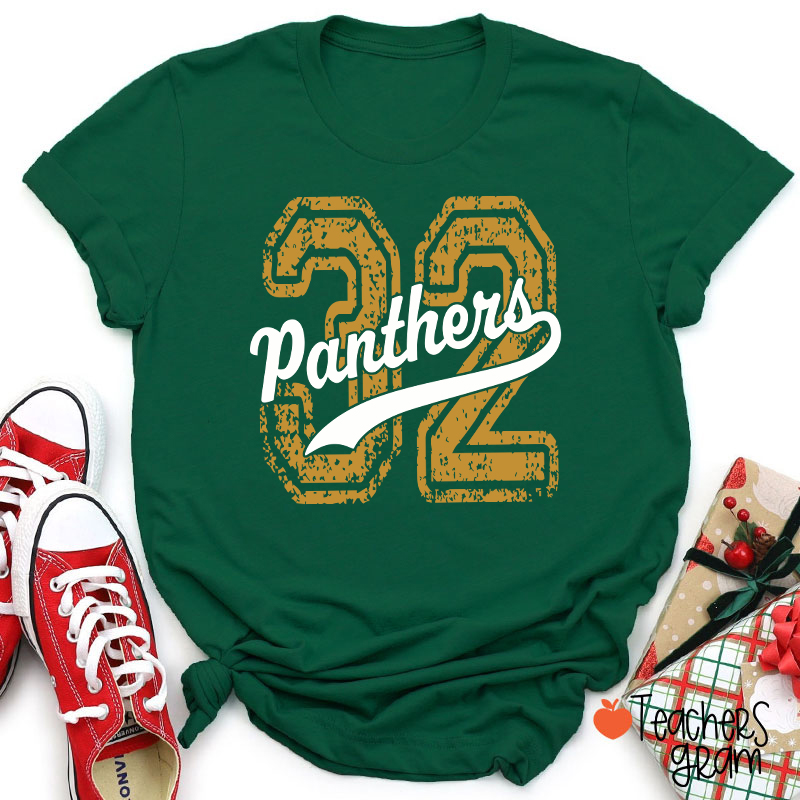 Personalized Mascot Vintage Number Graphic Sports Teacher T‑Shirt