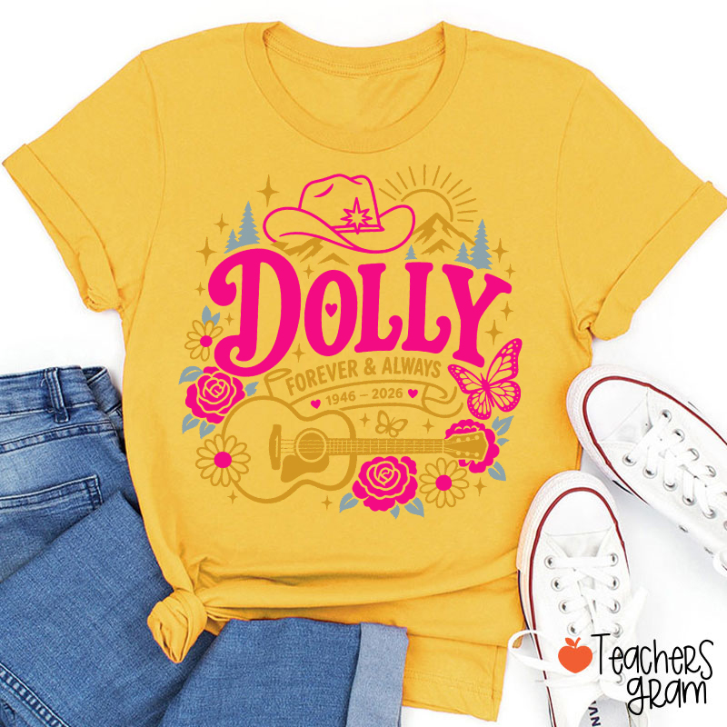 Dolly Forever Always Western Floral Teacher T‑Shirt