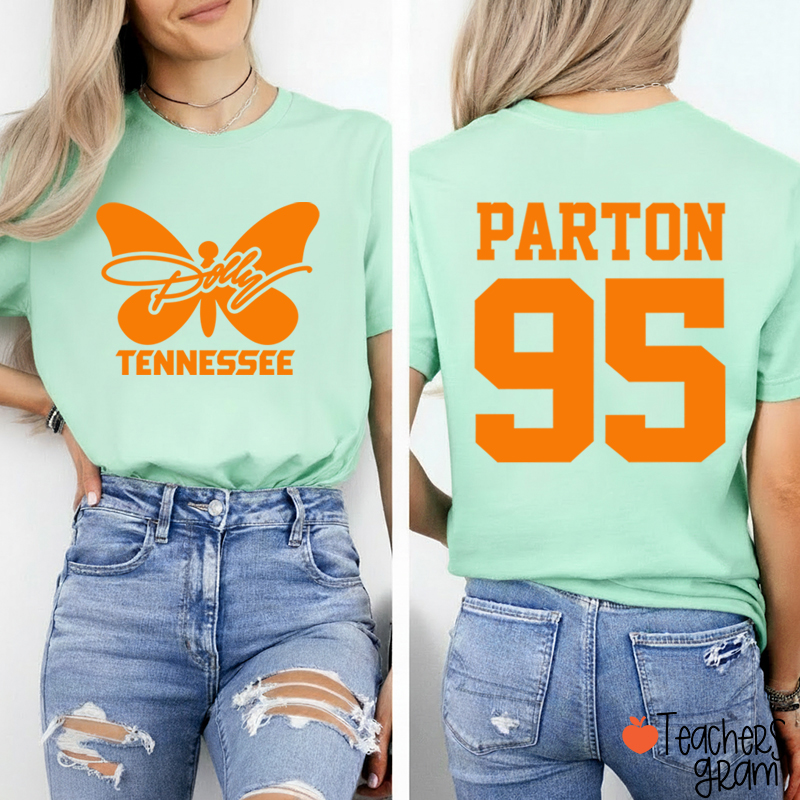 Dolly Tennessee Butterfly Parton 95 Teacher Two Sided  T-Shirt