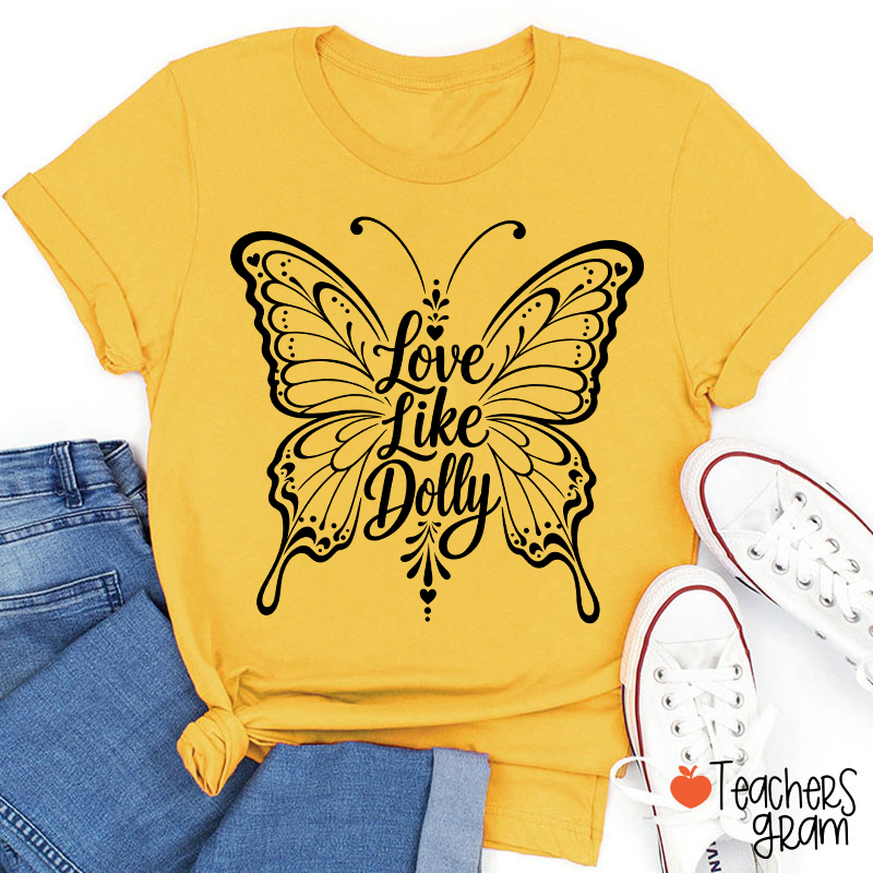 Love Ornate Lace Butterfly Teacher T-Shirt