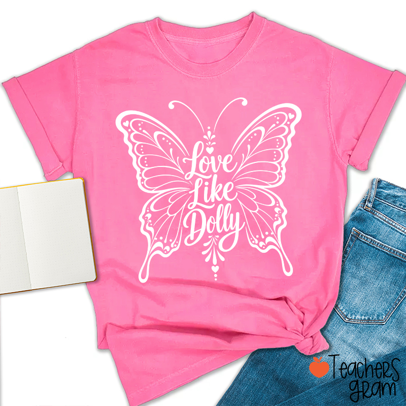Love Ornate Lace Butterfly Teacher T-Shirt
