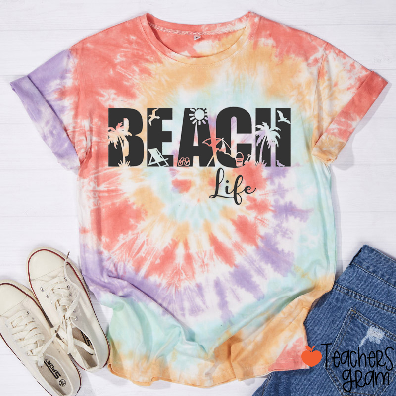 Beach Life Teacher Eco Oversized Graphic T-Shirt