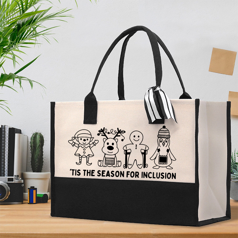 Tis The Season For Inclusion Teacher Cotton Tote Bag