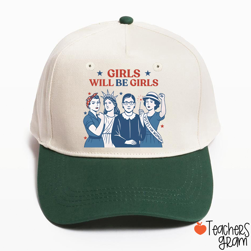 Girls Will Be Girls 4th Of July Teacher Baseball Cap