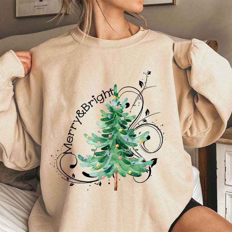 Merry And Bright Christmas Teacher Sweatshirt