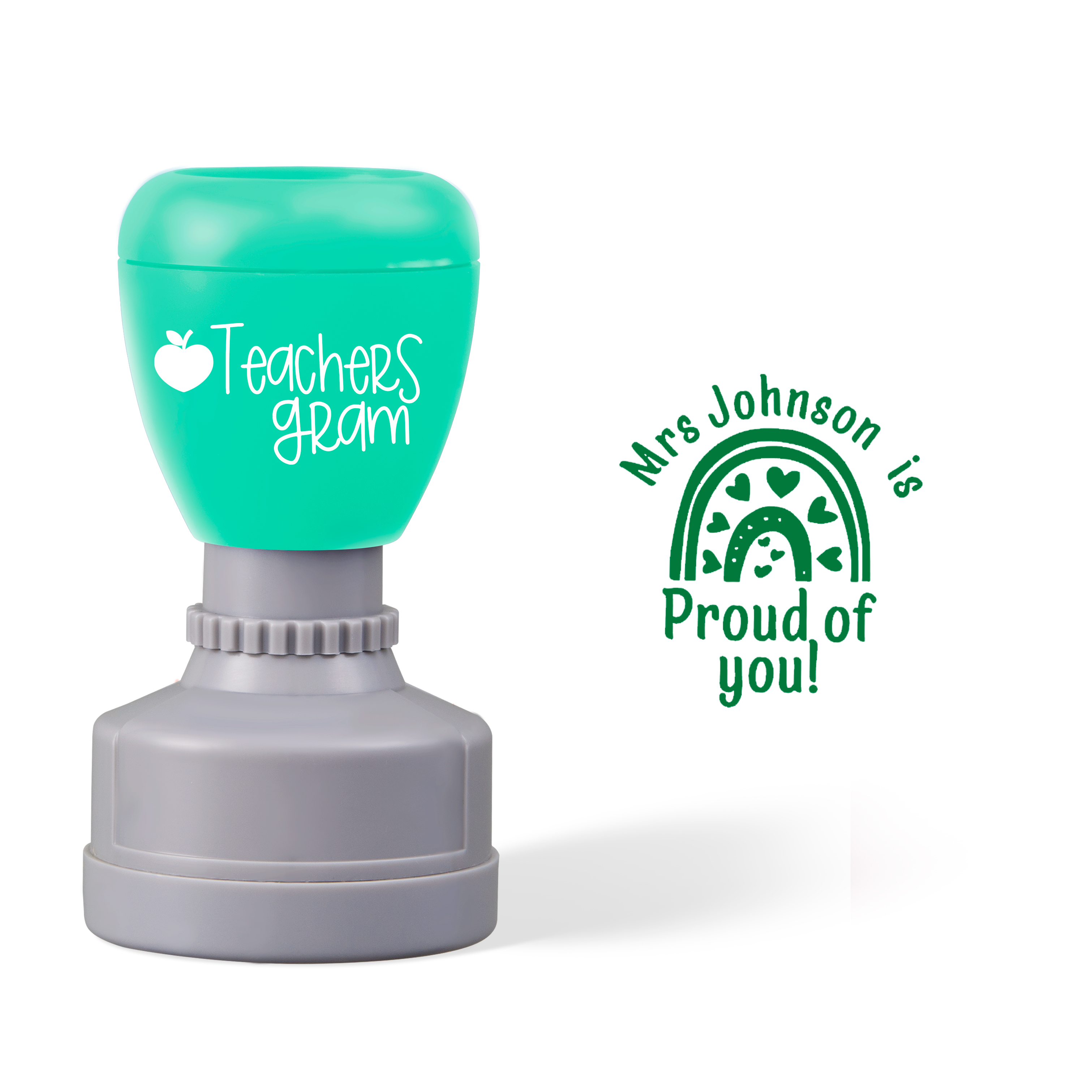 Personalized Name Is Proud Of You Teacher Stamp