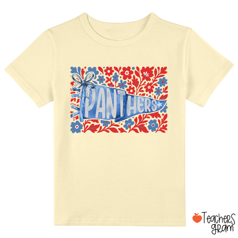 Personalized Mascot Pennant Flowes School Spirit Class T-Shirt