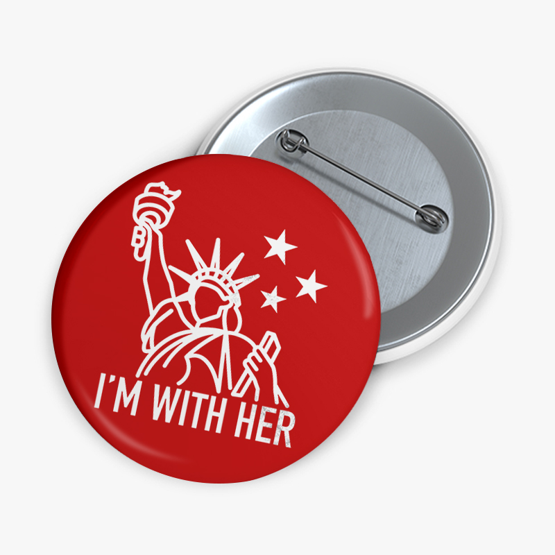 I'm With Her Teacher Pinback Button