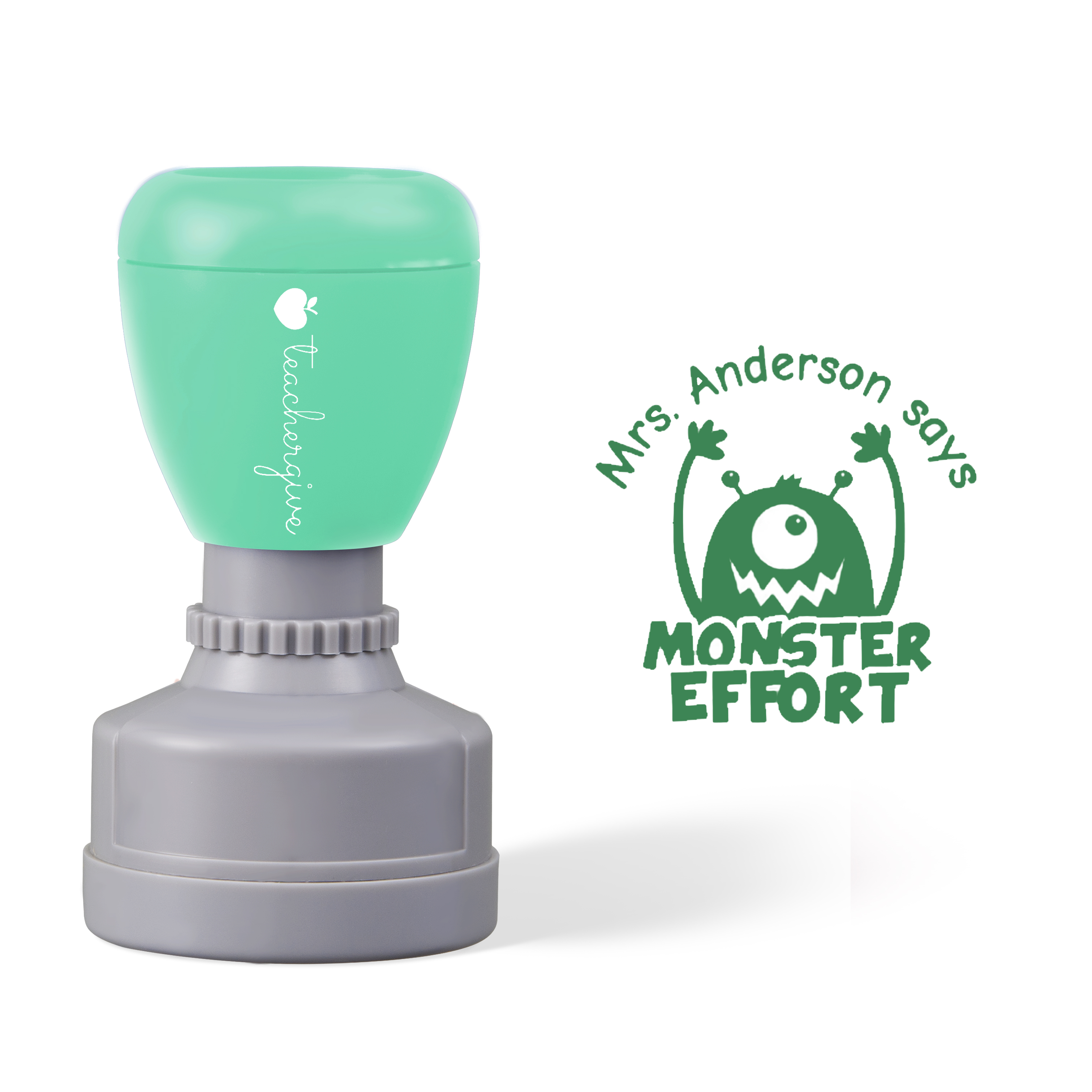 Personalized Says Monster Effort Teacher Stamp